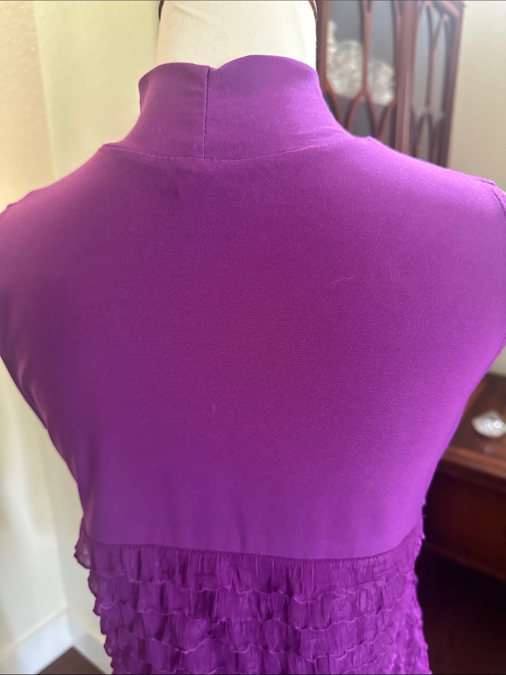 Purple Ruffle Sleeveless Blouse - Picture 2 of 5